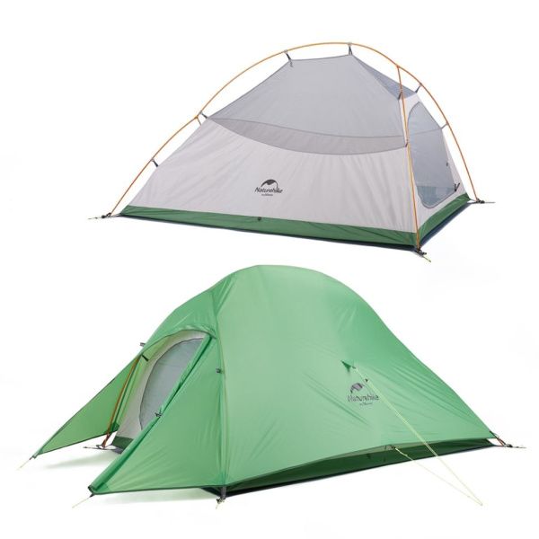 Палатка 1-местная Naturehike сверхлегкая + коврик Сloud up NH18T010-T, 20D , зеленый