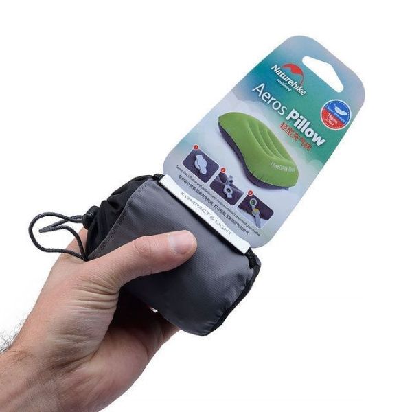 Подушка Naturehike aeros NH17T013-Z надувная зеленая, 6927595718247