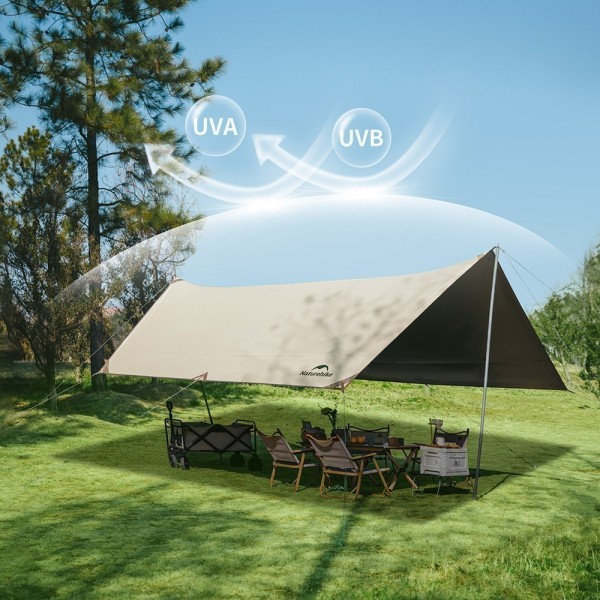 Тент Naturehike Cloud Skies Tarp C2350WS010 150D 500*380 см песочный, 6927595796498