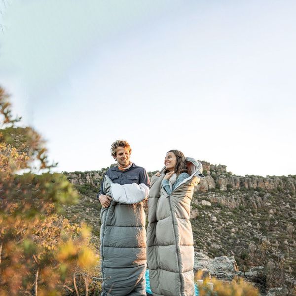Ультралёгкий спальный мешок Naturehike CNK2350WS023 M400 хлопковый с капюшоном весна осень серый
