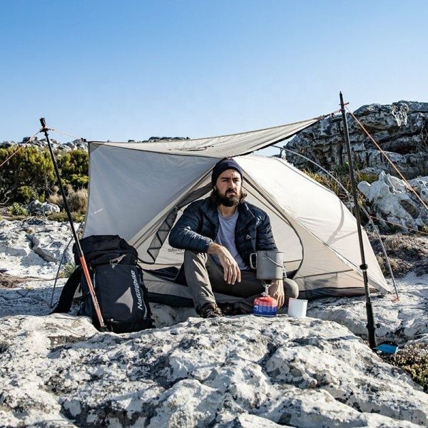 Палатка сверхлегкая Naturehike VIK II 15D silicone NH19ZP003-1 двухместная, белая, 6927595749425
