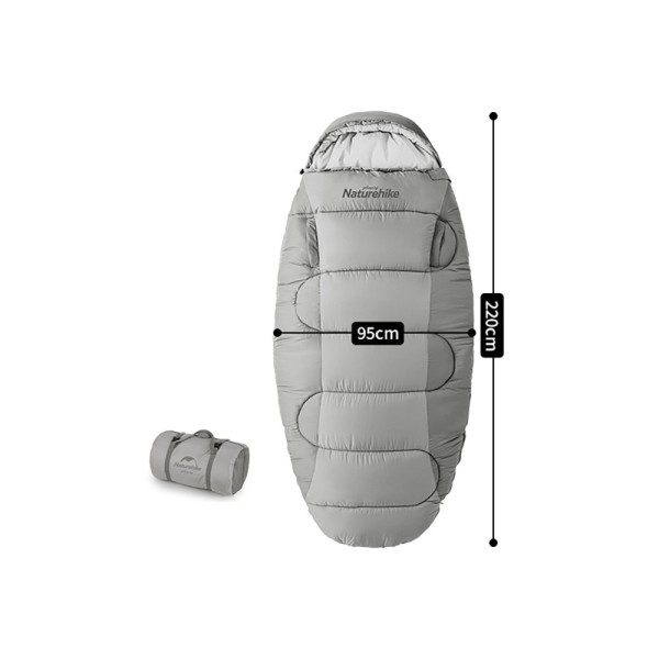 Мешок спальный Naturehike Oval PS300 NH20MSD03, серый, 6927595775875