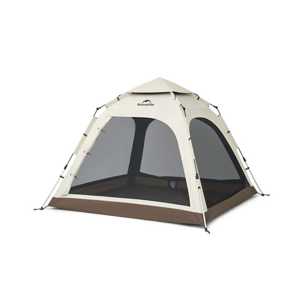 Палатка Naturehike Ango Automatic CNK2550WS010 четырехместная, c навесом, бежевая с коричневым