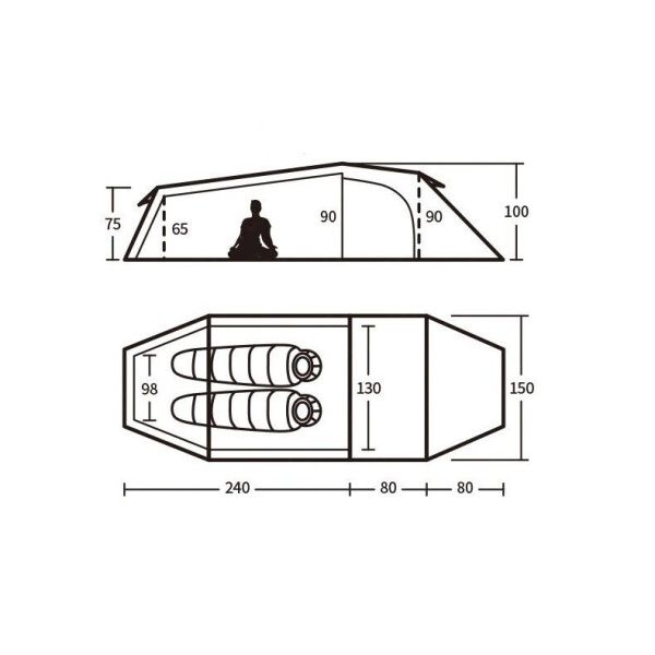 Палатка двухместная Naturehike Opalus NH20ZP001,оранжевая, 6927595750667