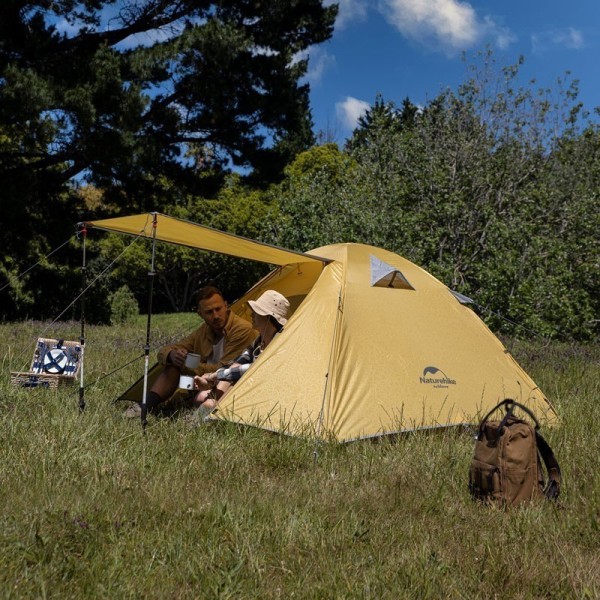 Палатка Naturehike P-Series NH18Z022-P 210T/65D, двухместная, желтая