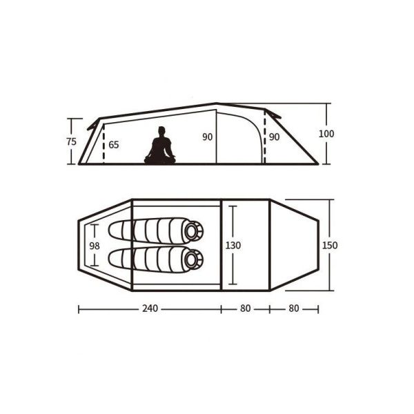 Палатка двухместная Naturehike Opalus NH20ZP001,зеленая, 6927595748961