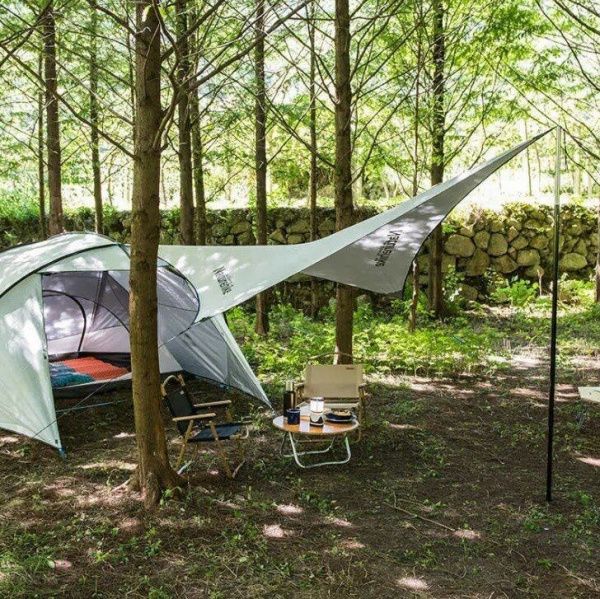 Тент Naturehike Rhombus NH19TM003 150D / Silver Coated  402*268 см для кемпинга, серый, 6927595738085