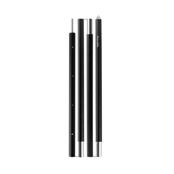 Стойки для тента Naturehike NH22PJ040 алюминиевый сплав 1,7-2.0 м, 4 секции (2шт), цвет черный, 6927595708712