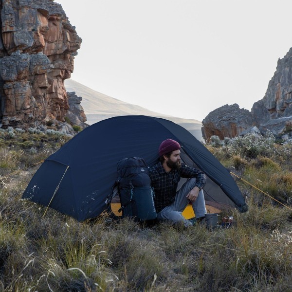 Палатка Naturehike Mongar NH19M002-J 210T двухместная сверхлегкая, синяя Navy Blue, 6975641880998