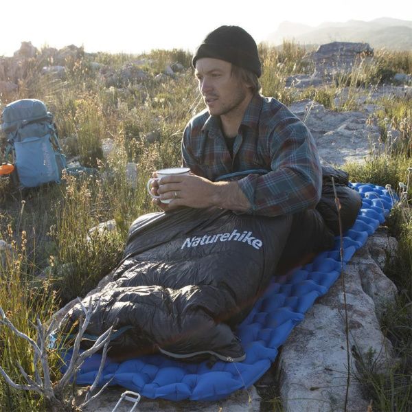 Мешок спальный Naturehike CW400 NH18C400-D с утиным пухом, размер L, черный
