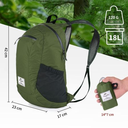 Рюкзак компактный Naturehike 18L NH17A012-B Ultra-Light, зеленый
