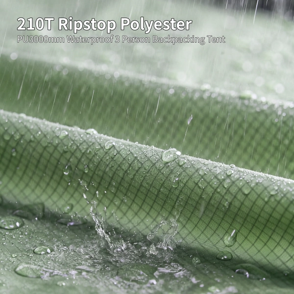 Палатка Naturehike Mongar Hiking Base CNK2650WS014 210T трехместная, зеленый